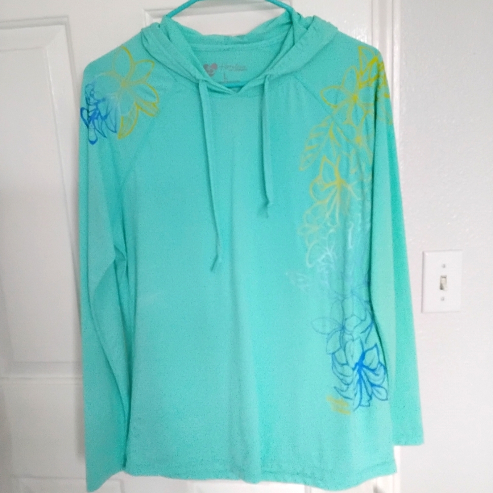 Honalua Seafoam Green long Sleeve Hoodie.  NWOT